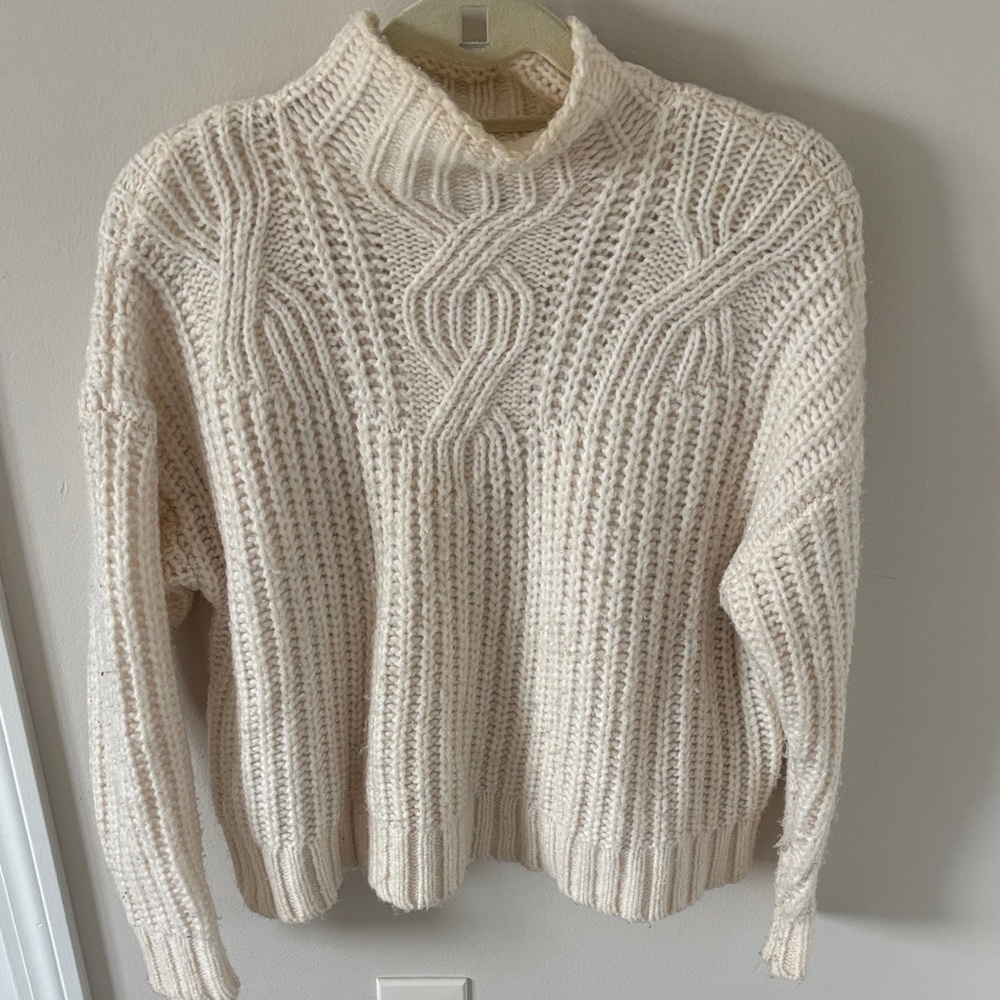 Cream Turtleneck Sweater